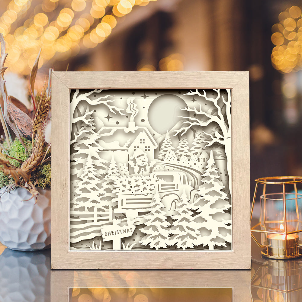 Merry Christmas 22 – 3D Lightbox SVG File for Cricut & Silhouette