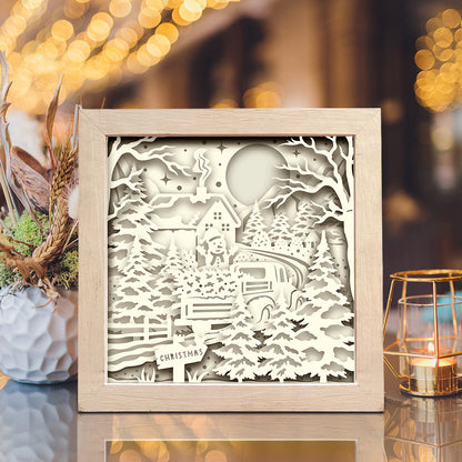 Merry Christmas 22 – 3D Lightbox SVG File for Cricut & Silhouette