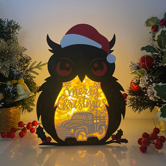 Merry Christmas – 3D Christmas Owl Box File - Cricut File - VEKTOR KRAFT