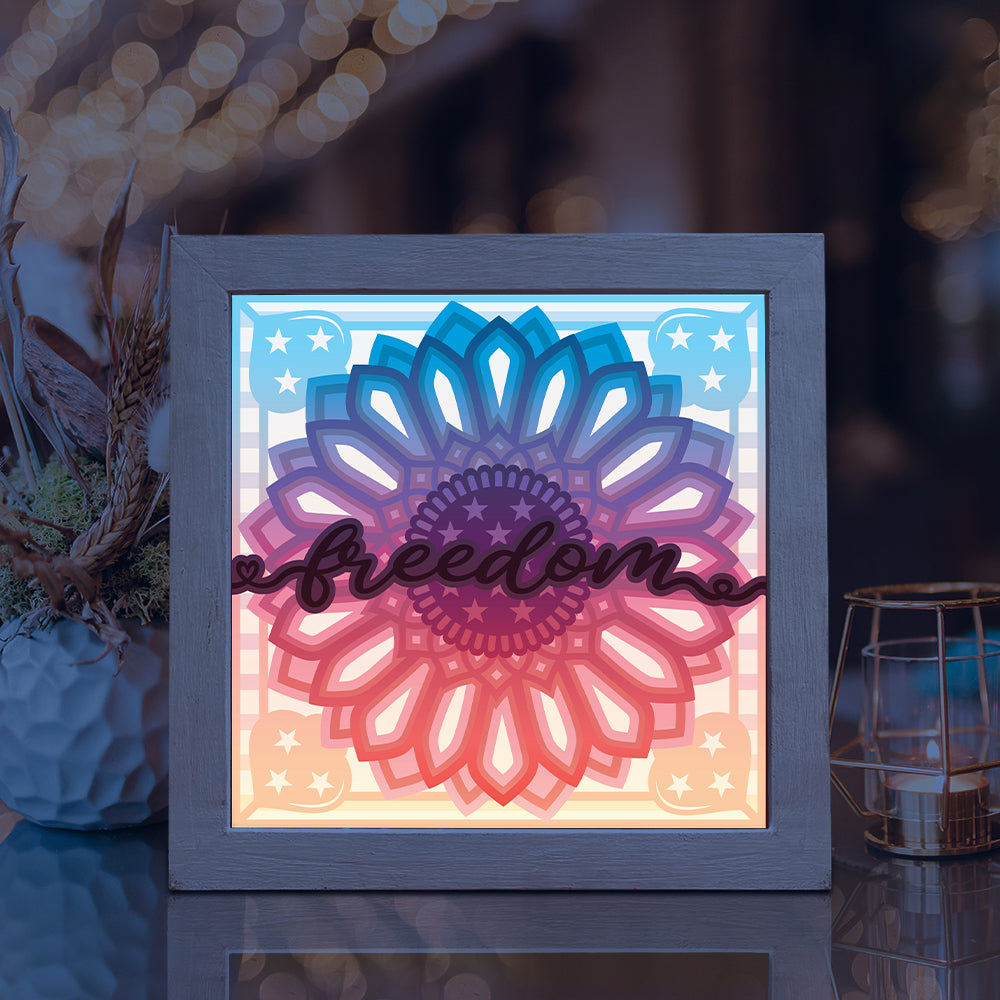 America Sunflower – 3D Lightbox SVG File for Cricut & Silhouette