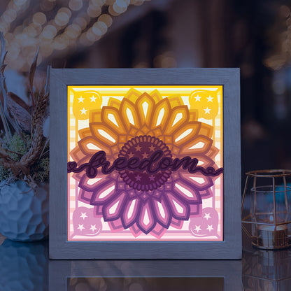 America Sunflower – 3D Lightbox SVG File for Cricut & Silhouette