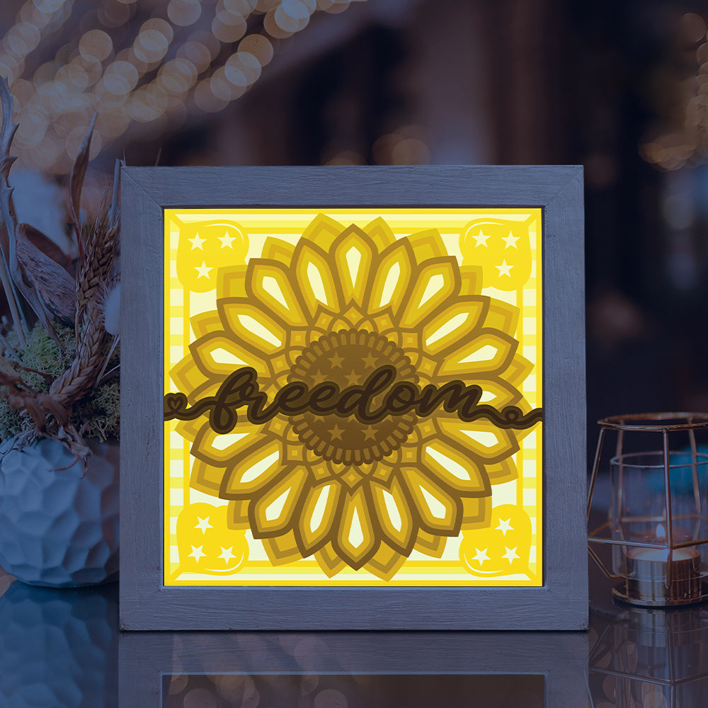 America Sunflower – 3D Lightbox SVG File for Cricut & Silhouette