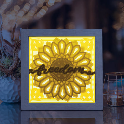 America Sunflower – 3D Lightbox SVG File for Cricut & Silhouette
