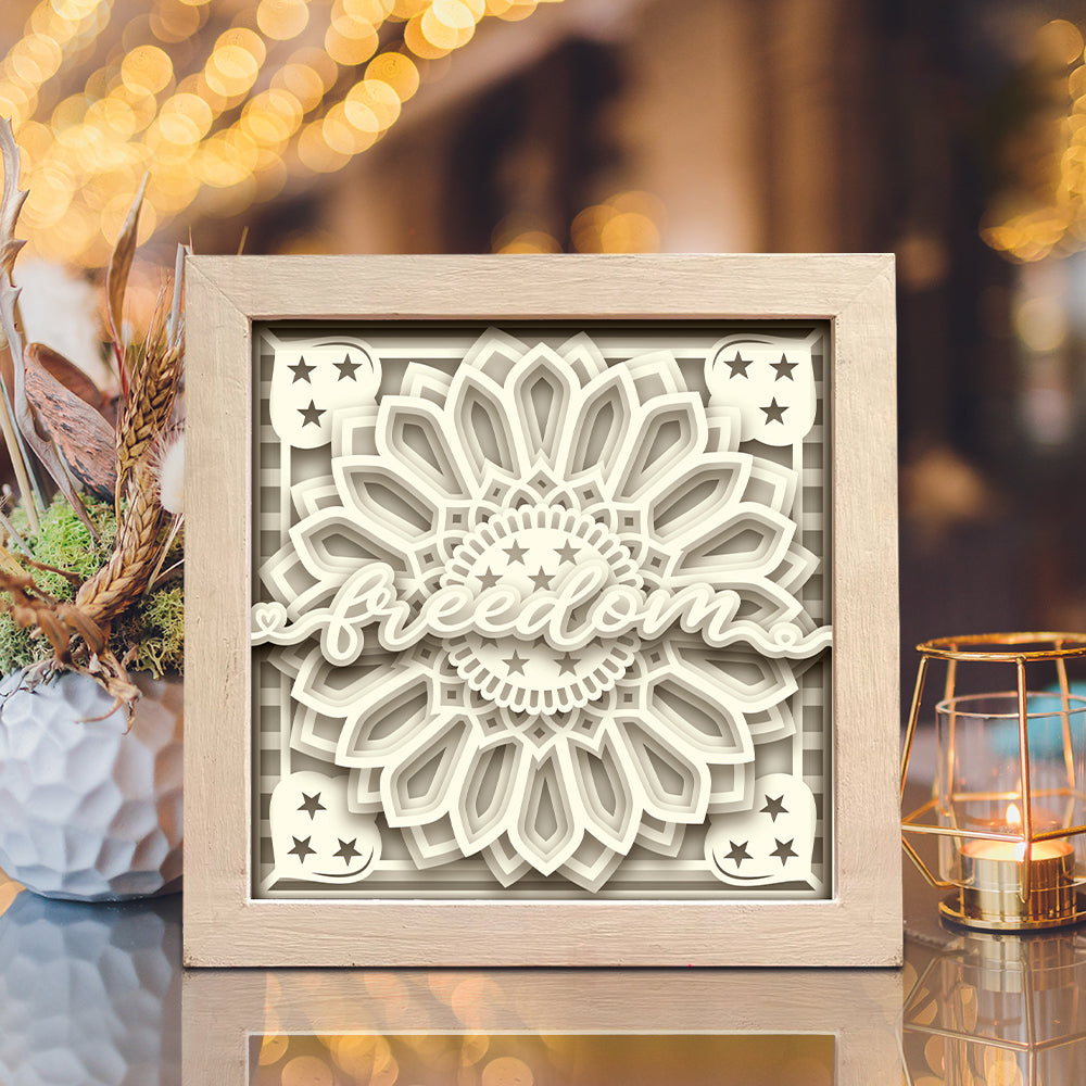 America Sunflower – 3D Lightbox SVG File for Cricut & Silhouette