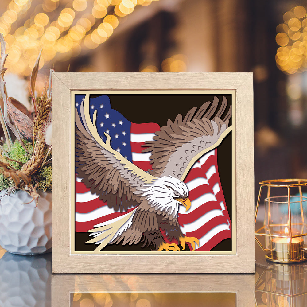 American Eagle – 3D Lightbox SVG File for Cricut & Silhouette