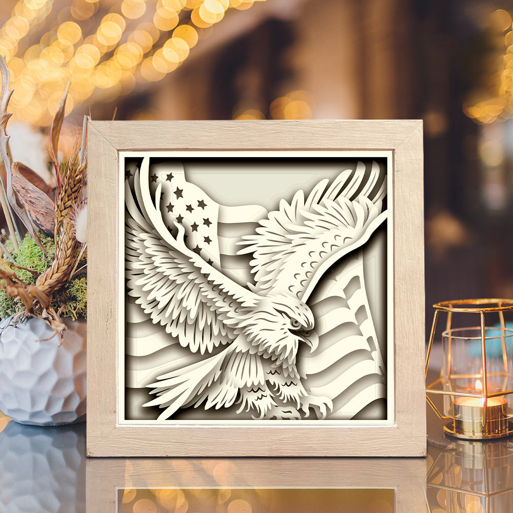 American Eagle – 3D Lightbox SVG File for Cricut & Silhouette