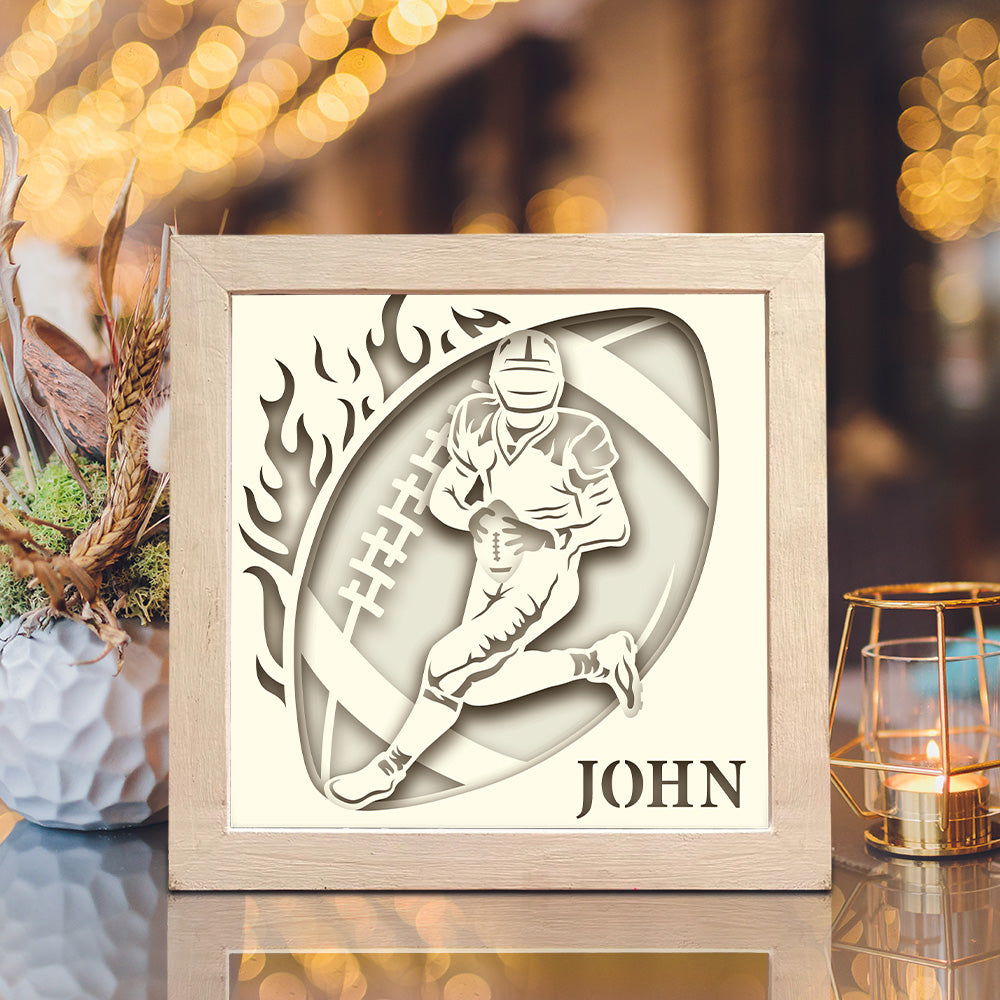 American Football 4 – 3D Shadow Box SVG File for Cricut & Silhouette