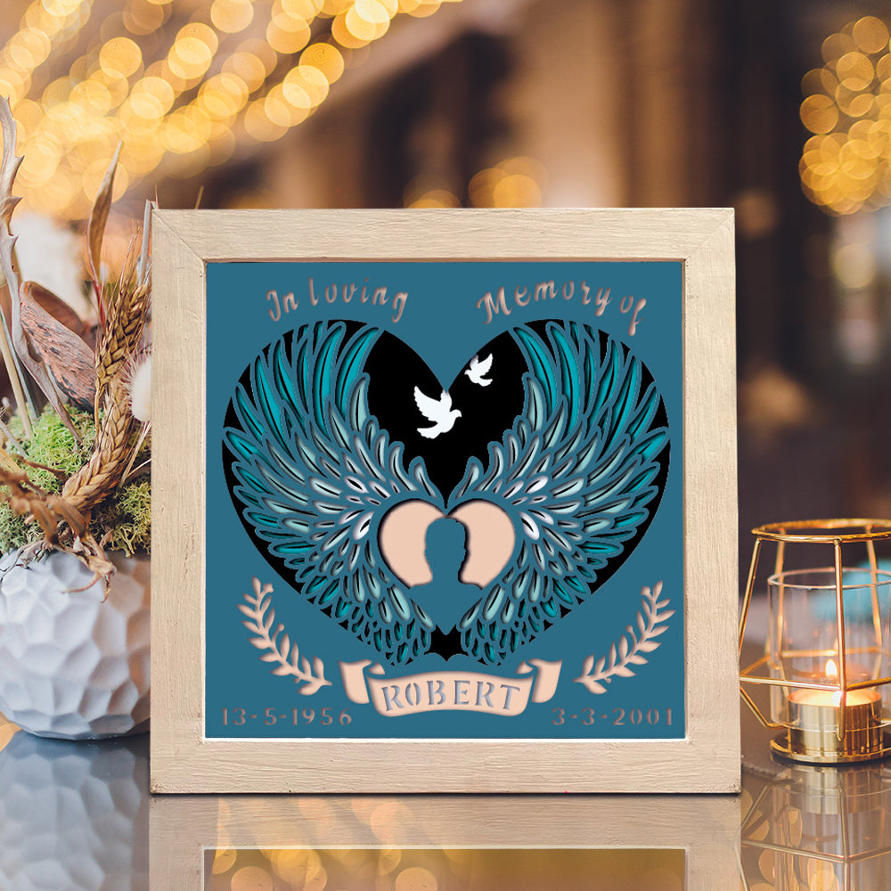 Angel Wings Memorial - 3D Special Occasions Papercut Lightbox File - Cricut File - VEKTOR KRAFT
