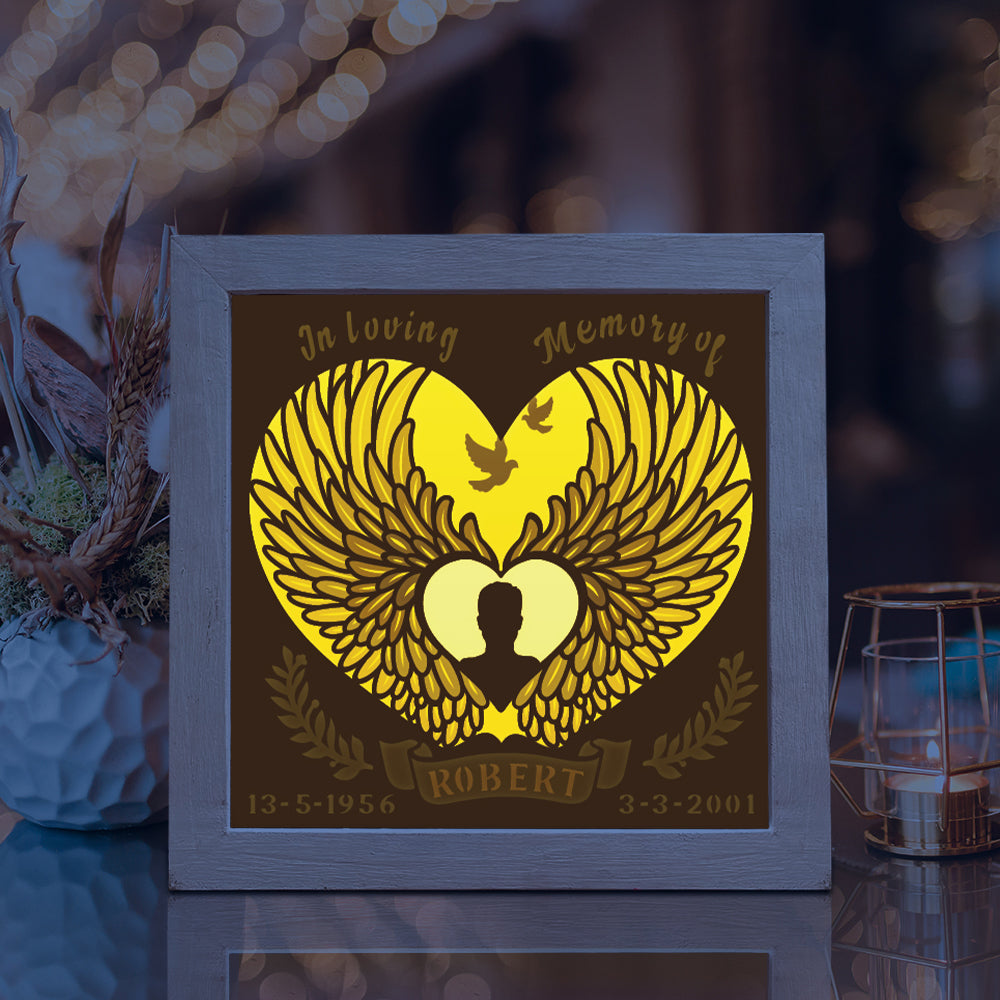 Angel Wings Memorial - 3D Special Occasions Papercut Lightbox File - Cricut File - VEKTOR KRAFT