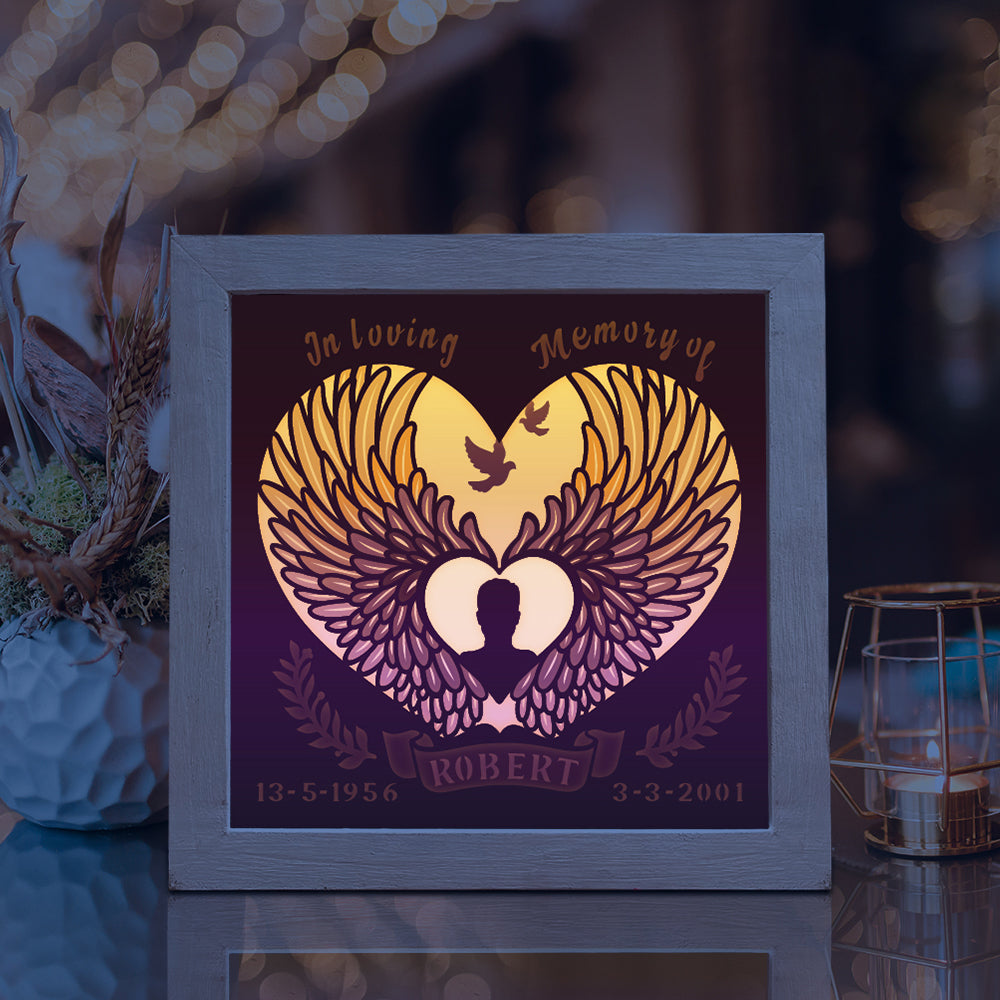 Angel Wings Memorial - 3D Special Occasions Papercut Lightbox File - Cricut File - VEKTOR KRAFT