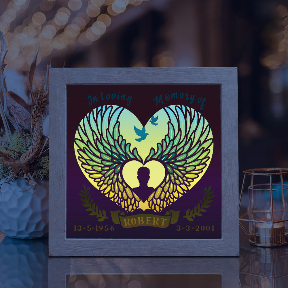 Angel Wings Memorial - 3D Special Occasions Papercut Lightbox File - Cricut File - VEKTOR KRAFT