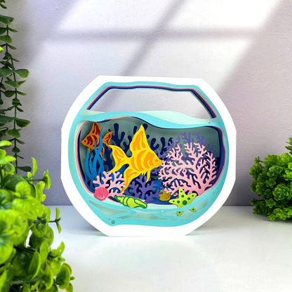 Aquarium Card – 3D Pop-Up Card SVG File for Cricut & Silhouette