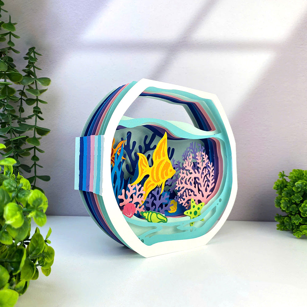 Aquarium Card – 3D Pop-Up Card SVG File for Cricut & Silhouette