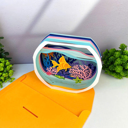 Aquarium Card – 3D Pop-Up Card SVG File for Cricut & Silhouette