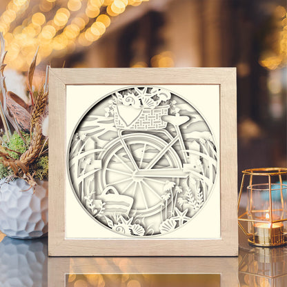 Bike on The Beach – 3D Shadow Box SVG File for Cricut & Silhouette
