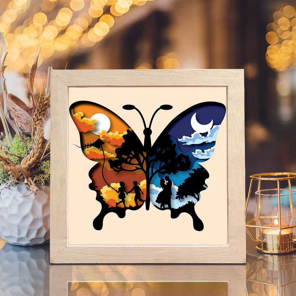 Butterfly Love Story – 3D Shadow Box SVG File for Cricut & Silhouette