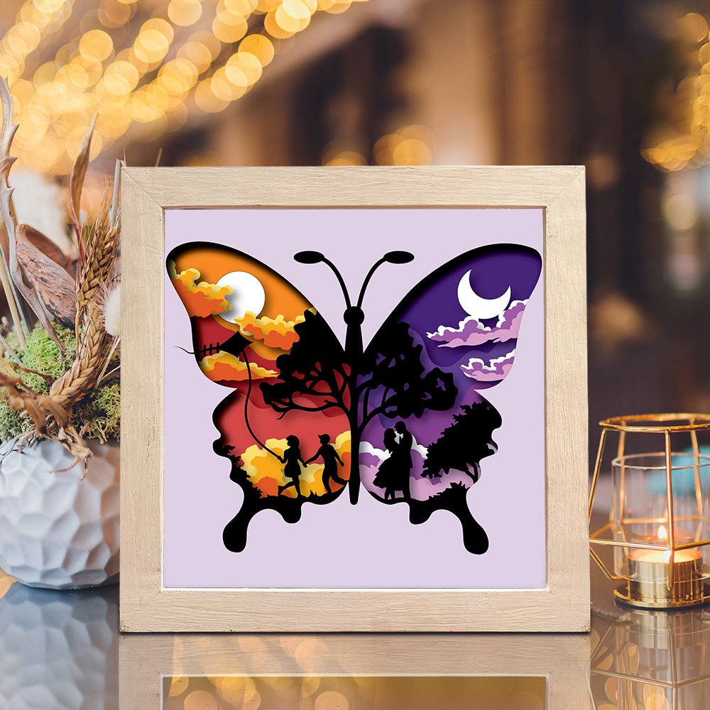 Butterfly Love Story – 3D Shadow Box SVG File for Cricut & Silhouette