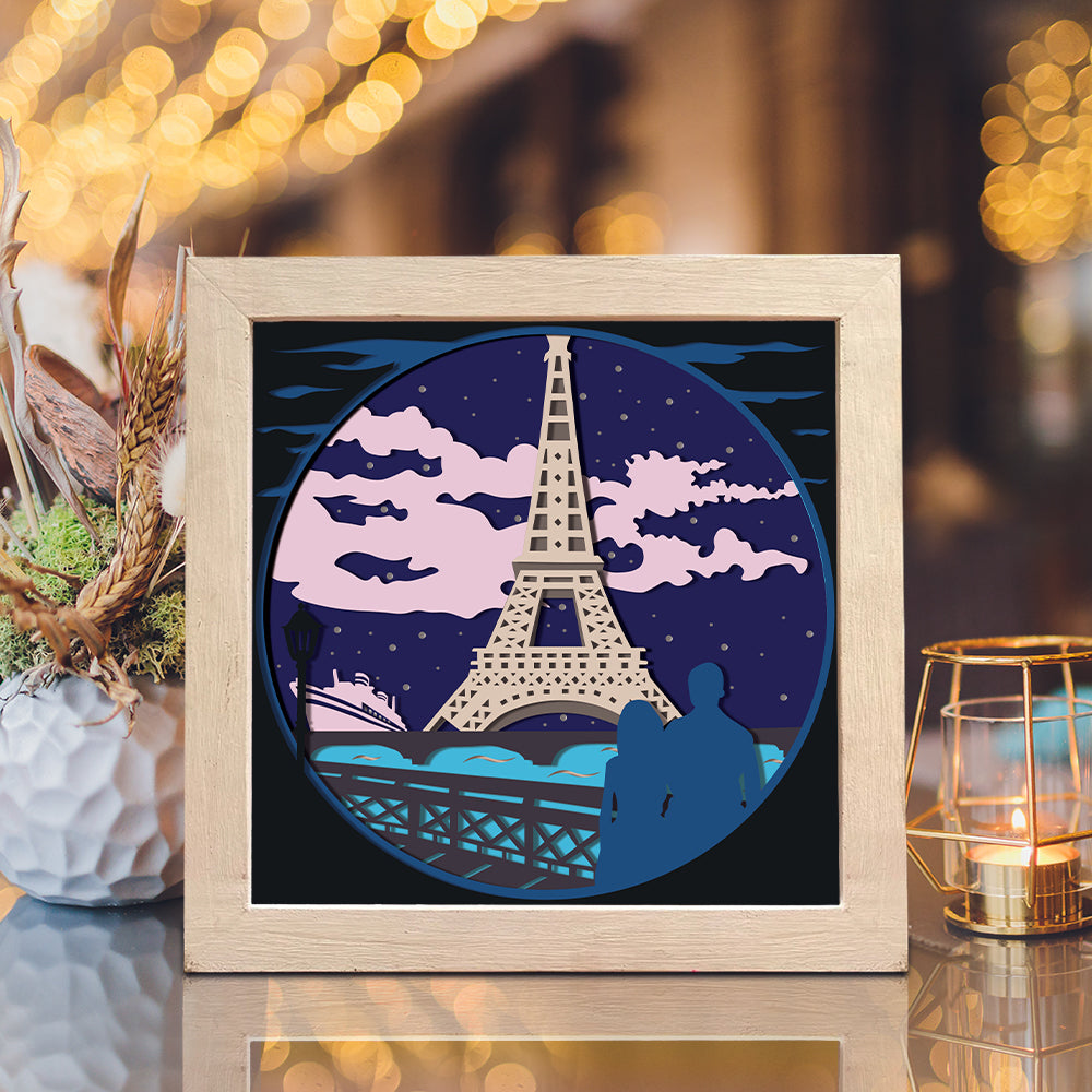 Paris – 3D Landscape Paper Cut Shadow Box File  - Cricut File - (8x8 inches) - VEKTOR KRAFT