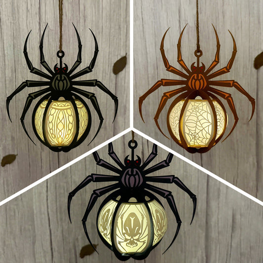 Pack 3 Spider - 3D Halloween Paper Lantern File - Cricut File  - VEKTOR KRAFT