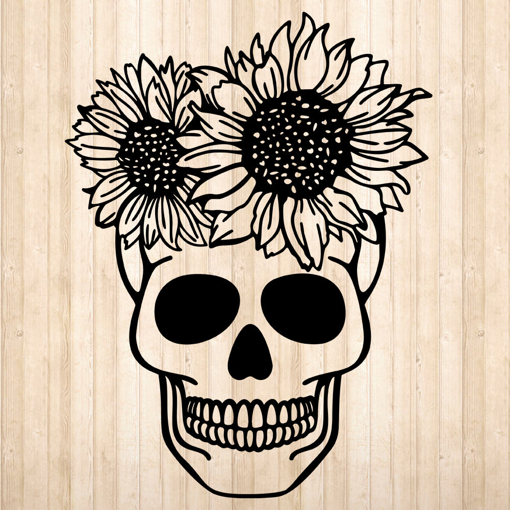 Skull Sunflower - Cricut File - VEKTOR KRAFT