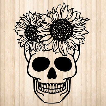 Skull Sunflower - Cricut File - VEKTOR KRAFT