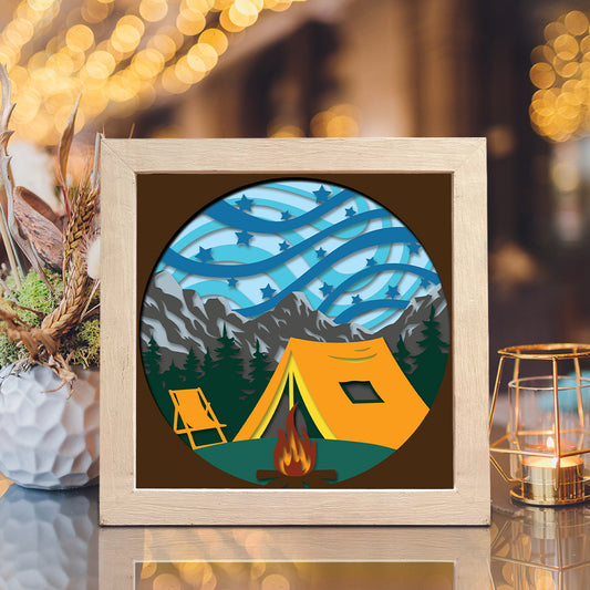 Camping 4 – 3D Shadow Box SVG File for Cricut & Silhouette