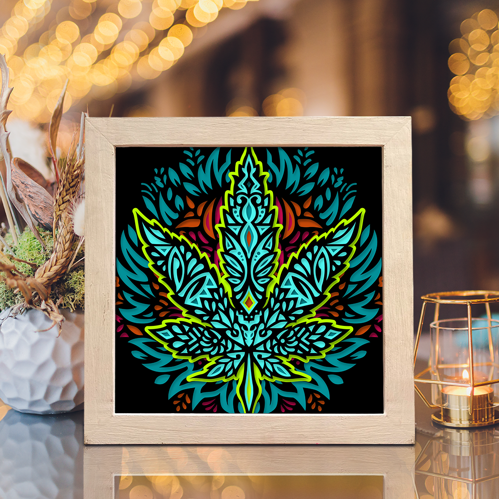 Cannabis 2 – 3D Shadow Box SVG File for Cricut & Silhouette
