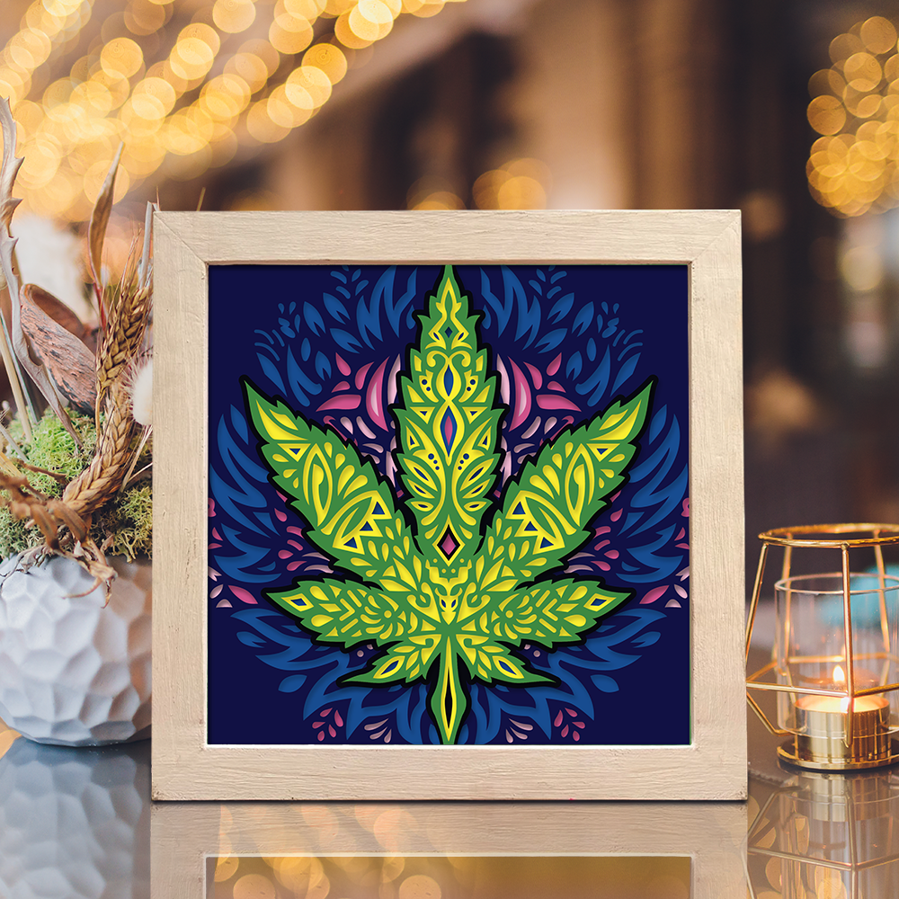 Cannabis 2 – 3D Shadow Box SVG File for Cricut & Silhouette