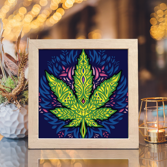 Cannabis 2 – 3D Shadow Box SVG File for Cricut & Silhouette