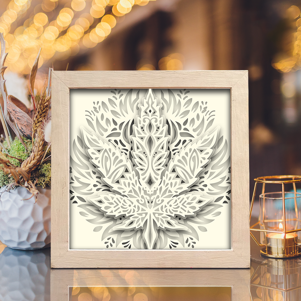 Cannabis 2 – 3D Shadow Box SVG File for Cricut & Silhouette