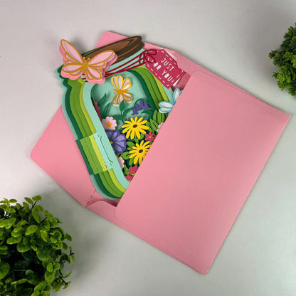 Flower Mason Jar – 3D Pop-Up Card SVG File for Cricut & Silhouette