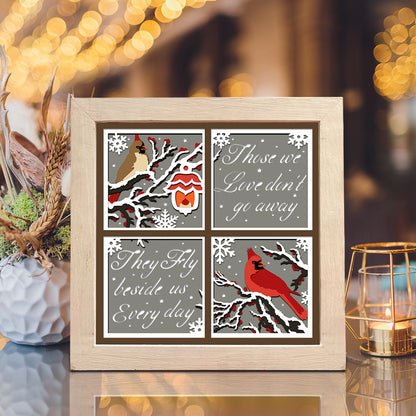 Cardinals Outside Window – 3D Shadow Box SVG File for Cricut & Silhouette