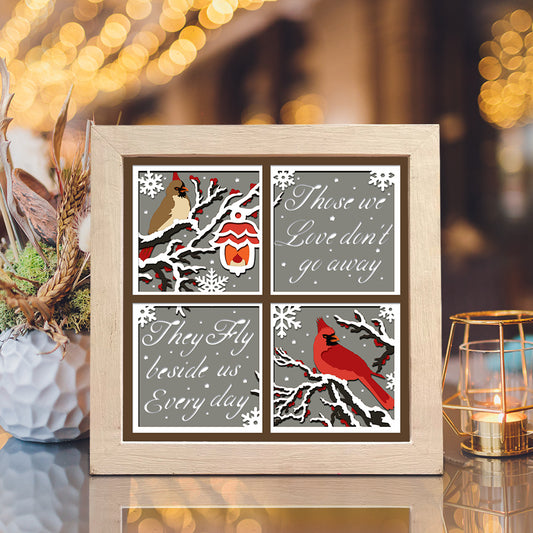 Cardinals Outside Window – 3D Shadow Box SVG File for Cricut & Silhouette