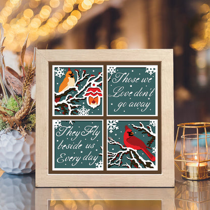 Cardinals Outside Window – 3D Shadow Box SVG File for Cricut & Silhouette