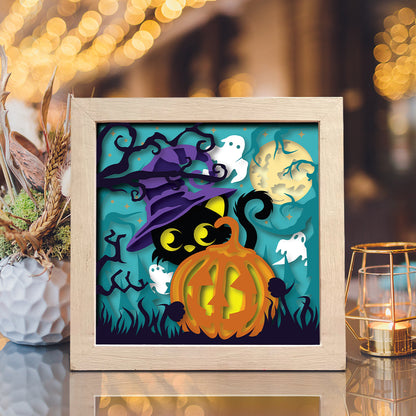 Cat Witch – 3D Shadow Box SVG File for Cricut & Silhouette
