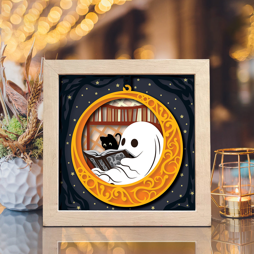 Chilling Ghost – 3D Shadow Box SVG File for Cricut & Silhouette