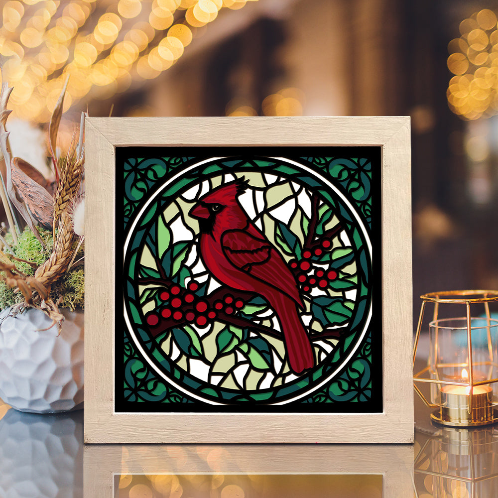 Christmas Cardinal Bird – 3D Shadow Box SVG File for Cricut & Silhouette