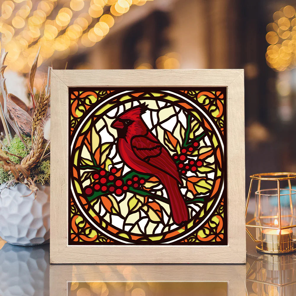 Christmas Cardinal Bird – 3D Shadow Box SVG File for Cricut & Silhouette