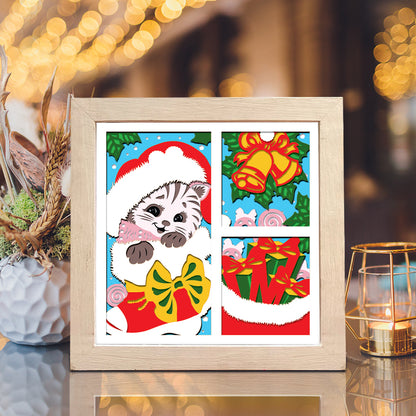 Christmas Cat 1 – 3D Shadow Box SVG File for Cricut & Silhouette