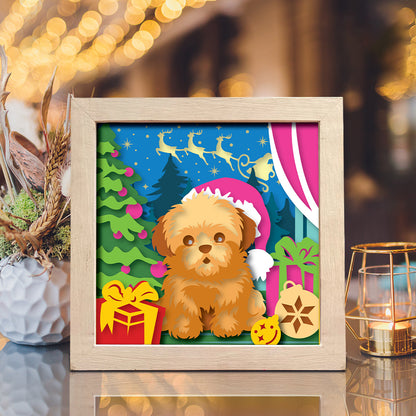 Christmas Dog – 3D Shadow Box SVG File for Cricut & Silhouette