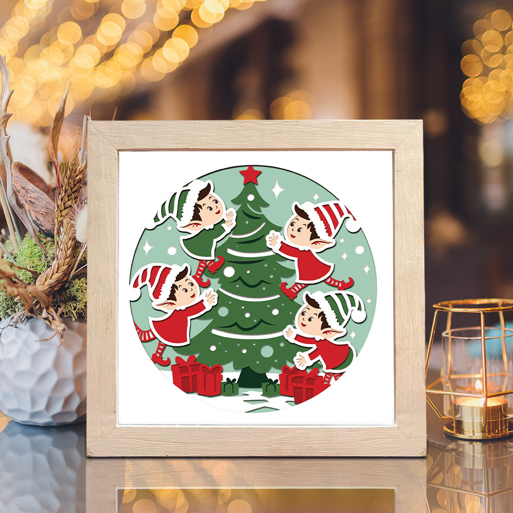 Christmas Elf – 3D Shadow Box SVG File for Cricut & Silhouette