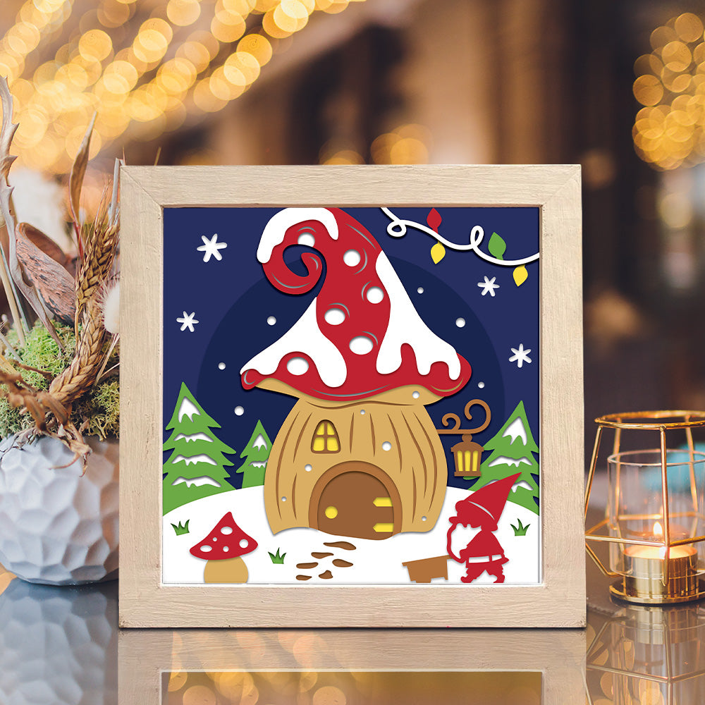 Christmas Gnome 3 – 3D Shadow Box SVG File for Cricut & Silhouette