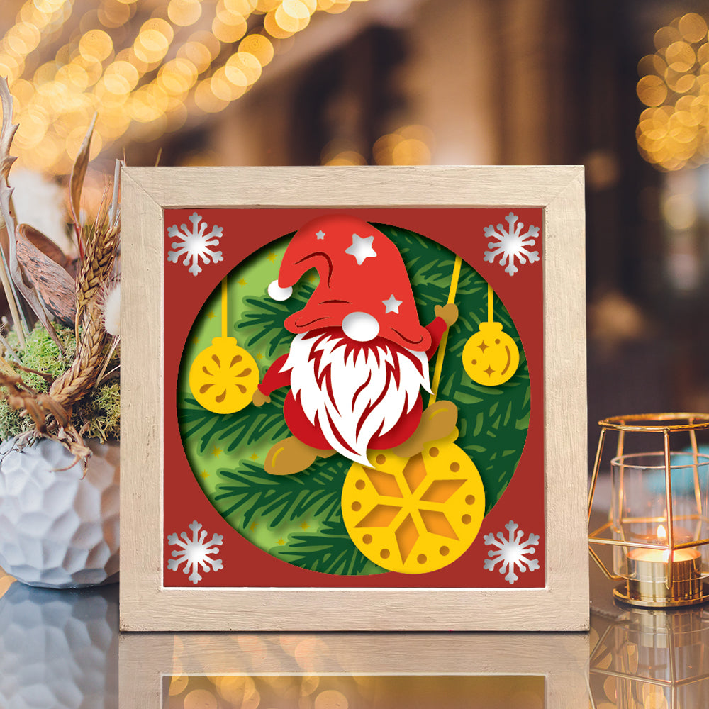 Christmas Gnome 6 – 3D Shadow Box SVG File for Cricut & Silhouette