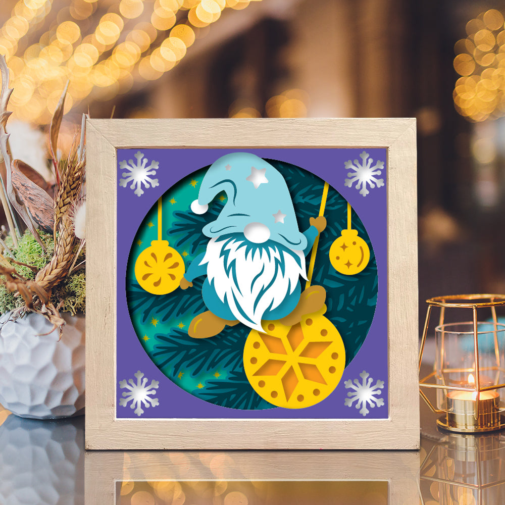 Christmas Gnome 6 – 3D Shadow Box SVG File for Cricut & Silhouette