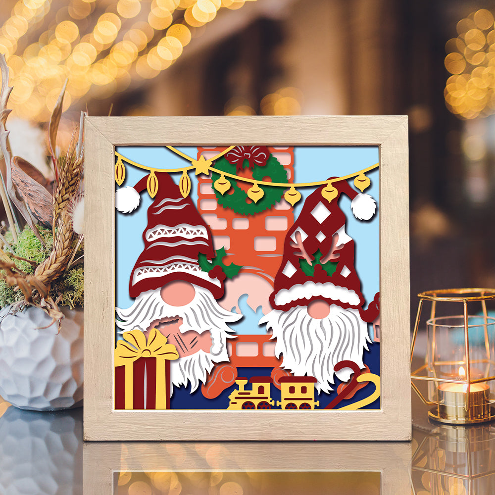 Christmas Gnome 7 – 3D Christmas Paper Cut Shadow Box File - Cricut File - (8x8 inches) - VEKTOR KRAFT
