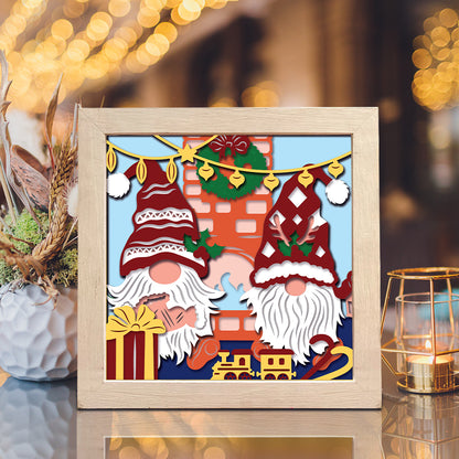 Christmas Gnome 7 – 3D Christmas Paper Cut Shadow Box File - Cricut File - (8x8 inches) - VEKTOR KRAFT
