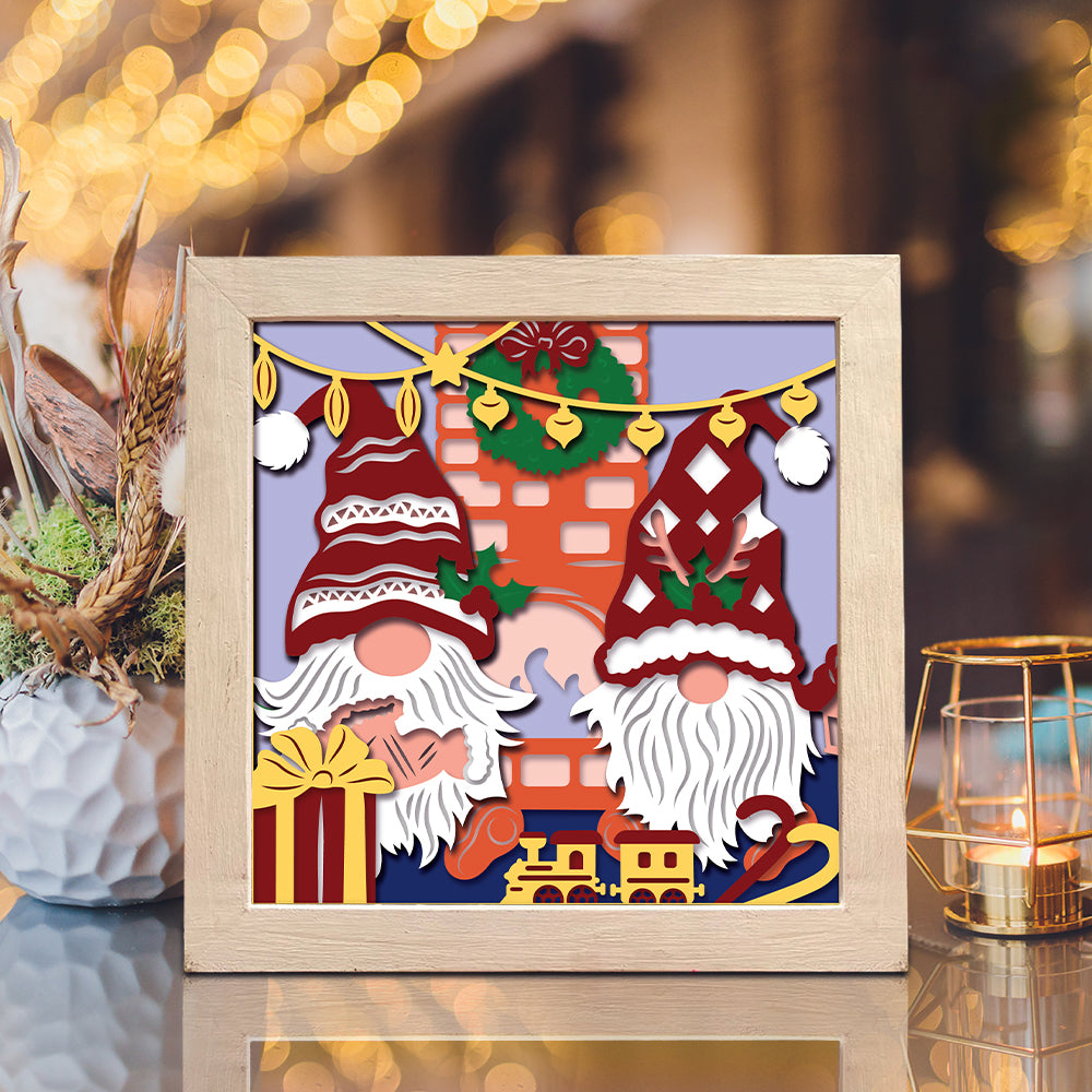 Christmas Gnome 7 – 3D Christmas Paper Cut Shadow Box File - Cricut File - (8x8 inches) - VEKTOR KRAFT