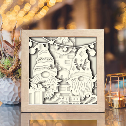 Christmas Gnome 7 – 3D Christmas Paper Cut Shadow Box File - Cricut File - (8x8 inches) - VEKTOR KRAFT