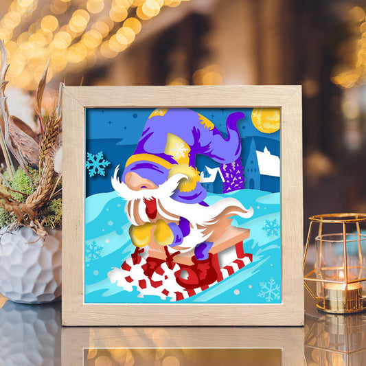 Christmas Gnome 8 – 3D Shadow Box SVG File for Cricut & Silhouette