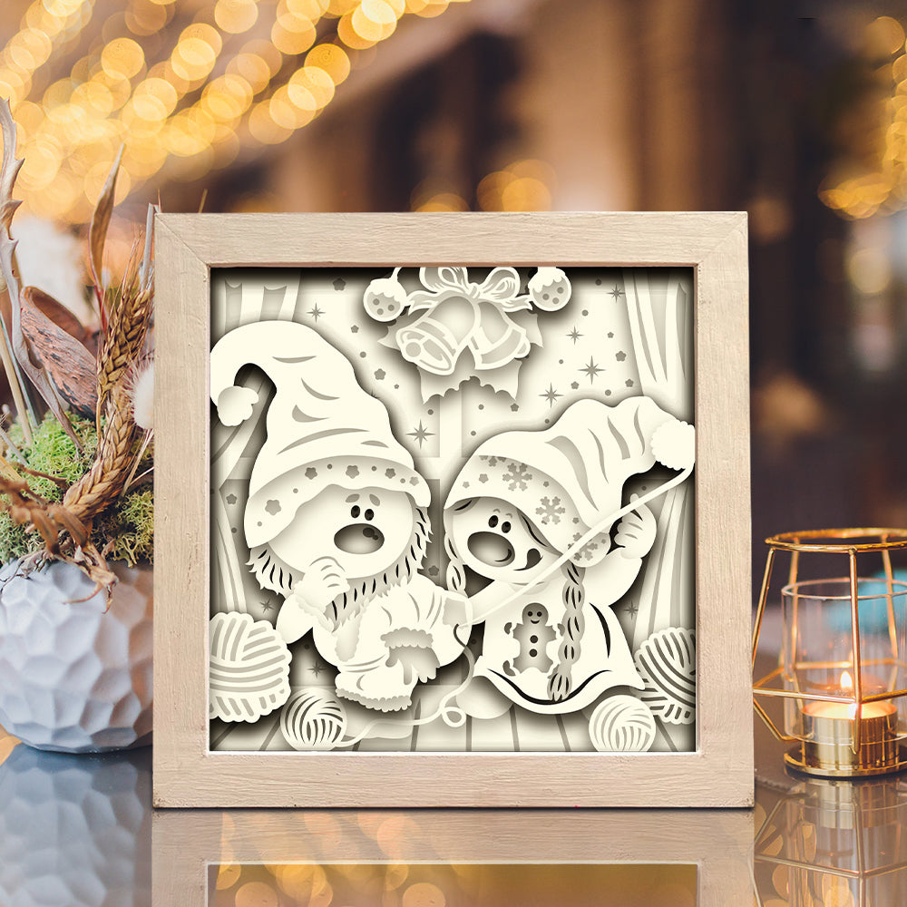 Christmas Gnome 5 – 3D Shadow Box SVG File for Cricut & Silhouette